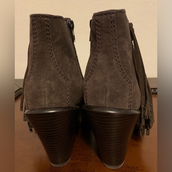 New $350 Coach Jemma Westin Fringe Suede Leather Pointed toe Block Heel Bootie - Picture 2 of 12